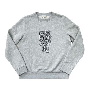 Ted Baker Caity Slogan Embroidered Easy Come Easy Go Sweatshirt Small